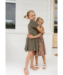 Lia + Lou Brown Floral Twirly Tie Dress Dresses