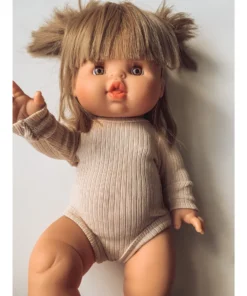 Beige Minikane Long Sleeve Romper Minikane Clothing