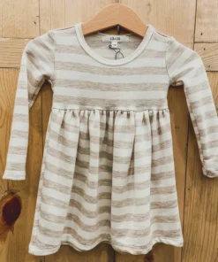 Lia + Lou Tan + White Long Sleeve Dress