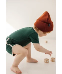 Joss + J Emerald + Cream Ribbed Bamboo Striped Track Shorts Bottoms