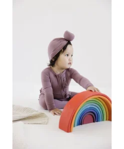 Joss + J Lilac Bamboo Ruffle Zip Sleeper