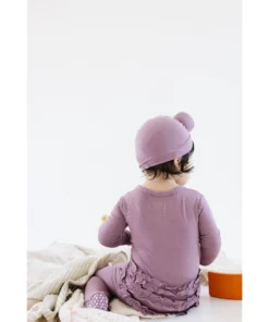 Joss + J Lilac Bamboo Ruffle Zip Sleeper