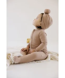 Joss + J Headwear Tan Ribbed Knotted Turban Hat