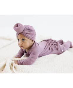 Joss + J Lilac Bamboo Ruffle Zip Sleeper