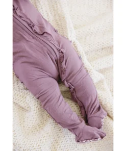 Joss + J Lilac Bamboo Ruffle Zip Sleeper