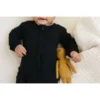 Joss + J Sleepers Black Zip Bamboo Ruffle Sleeper