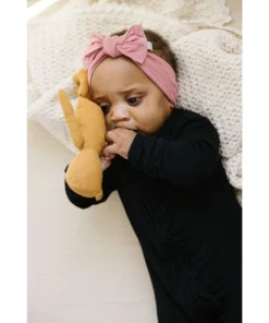 Joss + J Sleepers Black Zip Bamboo Ruffle Sleeper