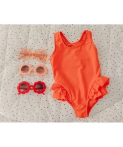 Joss + J Salty Orange Ruffle Swim Suit 21 Joss + J Salty Orange Ruffle Swim Suit