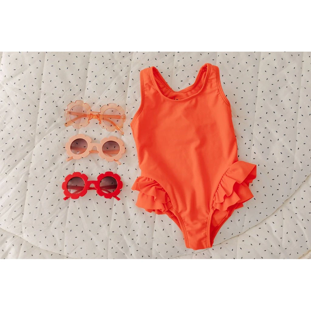 Joss + J Salty Orange Ruffle Swim Suit 12 Joss + J Salty Orange Ruffle Swim Suit
