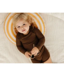 Joss + J Coco Brown Long Sleeve Swim Suit