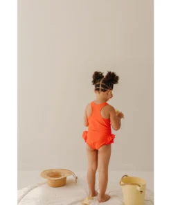 Joss + J Salty Orange Ruffle Swim Suit 19 Joss + J Salty Orange Ruffle Swim Suit