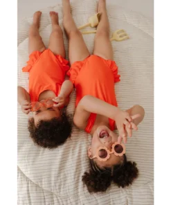 Joss + J Salty Orange Ruffle Swim Suit 15 Joss + J Salty Orange Ruffle Swim Suit