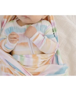 Sunset Stripe Bamboo Swaddle - Arrows & Bow X Joss + J