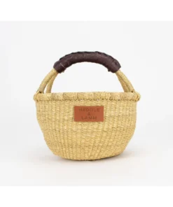 Heddle + Lamm Kandiga Mini Bolga Basket + Dark Brown Handle Baskets