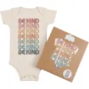 Morado Design Be Kind Retro Repeat Natural Organic Onesie