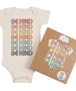 Morado Design Be Kind Retro Repeat Natural Organic Onesie