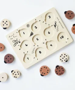 Wee Gallery Count To 10 Lady Bugs Wooden Puzzle Tray