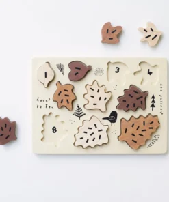 Wee Gallery Count To 10 Leaves Wooden Puzzle Tray