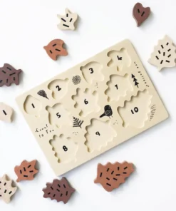 Wee Gallery Count To 10 Leaves Wooden Puzzle Tray