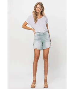 J+j Grey Green Women's Boyfriend Shorts