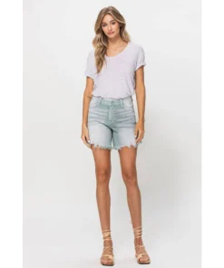 J+j Grey Green Women's Boyfriend Shorts