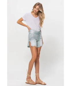 J+j Grey Green Women's Boyfriend Shorts