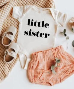 Love You A Latte Shop Little Sister Natural Onesie Bodysuits