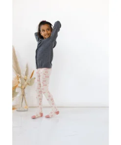 Olivia J Footwear White + Pink Lines Tights