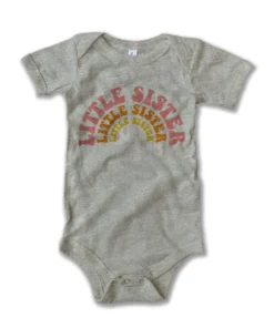 Rivet Apparel Bodysuits Little Sister Heather Onesie