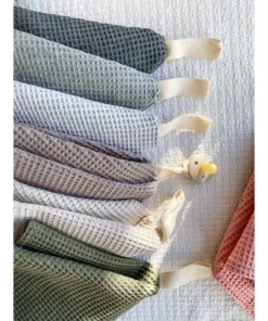 Evelina Apparel Pacifier Goods Olive Grey Waffle Pacifier Blanket