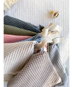 Evelina Apparel Pacifier Goods Olive Grey Waffle Pacifier Blanket