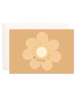 Fox + Fallow Party Time Love You Flower Mini Greeting Card