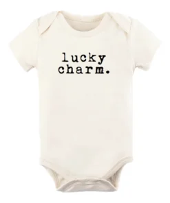 Tenth + Pine Lucky Charm Black + Natural Organic Onesie
