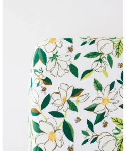 Clementine Kids Magnolias Muslin Crib Sheet Swaddles + Blankets