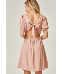 J+j Dresses Mauve Tie Back Babydoll Dress