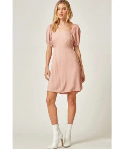 J+j Dresses Mauve Tie Back Babydoll Dress