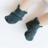 Goumi Kids Footwear Midnight Bamboo Organic Cotton Stay On Booties