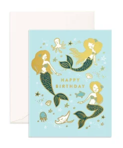 Fox + Fallow Happy Birthday Mermaids Greeting Card Party Time