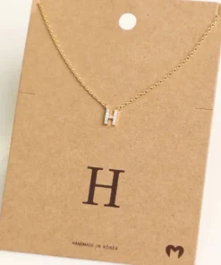 Fame Accessories Necklaces Mini Initial H Necklace