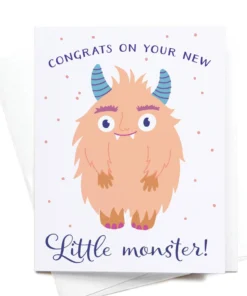 Onderkast Congrats On Your New Little Monster Greeting Card Party Time
