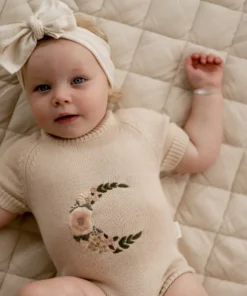 Kute Cuddles Knits Moon Embroidered Knit Romper