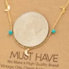 Fame Accessories Necklaces Turquoise Bead + Crescent Moon Necklace