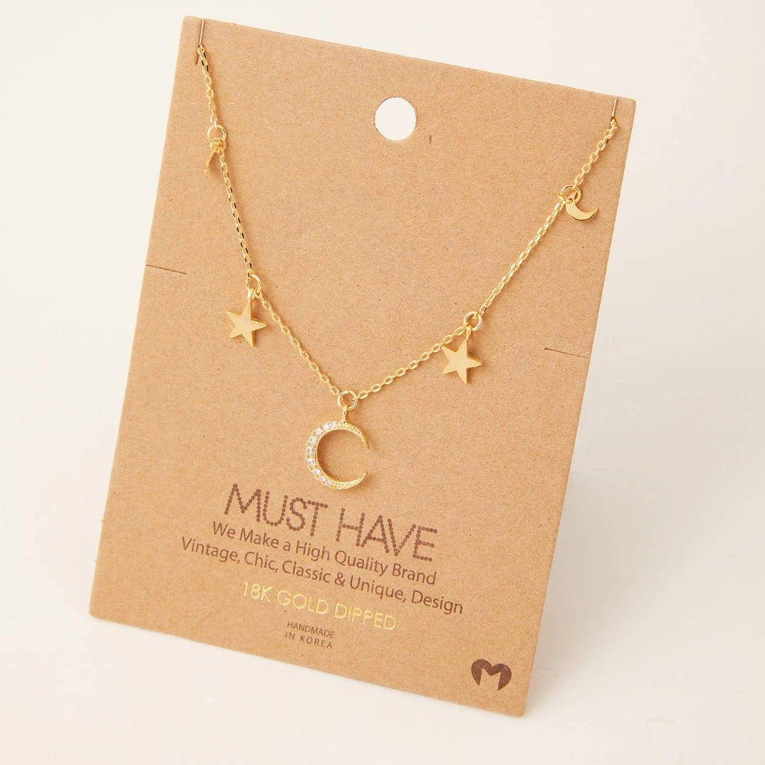 Fame Accessories Moon + Star Charm Necklace Necklaces 3 Fame Accessories Moon + Star Charm Necklace Necklaces