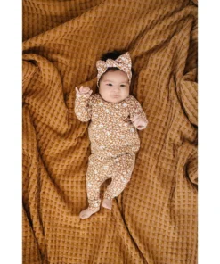 Mebie Baby Mustard Floral Long Sleeve Organic Cotton Set