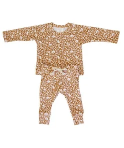Mebie Baby Mustard Floral Long Sleeve Organic Cotton Set