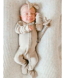 Loved Baby Sleepers Oatmeal Organic Cotton Zip Sleeper