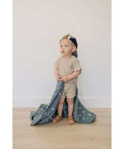 Mebie Baby Two-Piece Sets Oatmeal Organic Cotton Ribbed Short Set