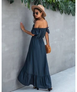 J+j Dresses Navy Off Shoulder Button Down Dress 13 J+j Dresses Navy Off Shoulder Button Down Dress