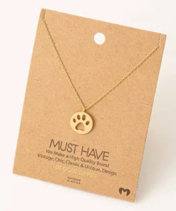 Fame Accessories Necklaces Paw Print Pendant Necklace