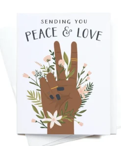 Onderkast Love + Peace Floral Greeting Card Party Time